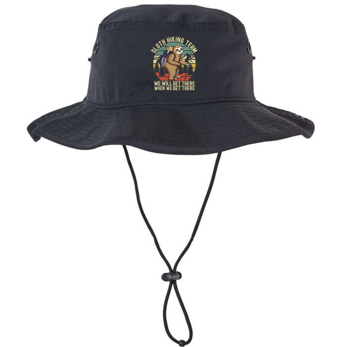 Retro Sloth Hiking Team WeLl Get There When We Get There Legacy Cool Fit Booney Bucket Hat