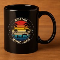 Roatan Souvenir Honduras Reminder 11oz C Handle Ceramic Mug
