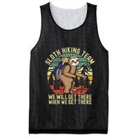 Retro sloth Hiking team we'll get there when we get there Mesh Reversible Basketball Jersey Tank