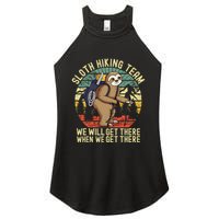 Retro sloth Hiking team we'll get there when we get there Women's Perfect Tri Rocker Tank