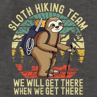 Retro sloth Hiking team we'll get there when we get there Vector Backpack