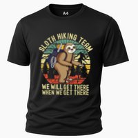 Retro sloth Hiking team we'll get there when we get there  Performance Shirt