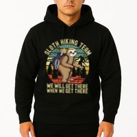 Retro sloth Hiking team we'll get there when we get there  Hoodie