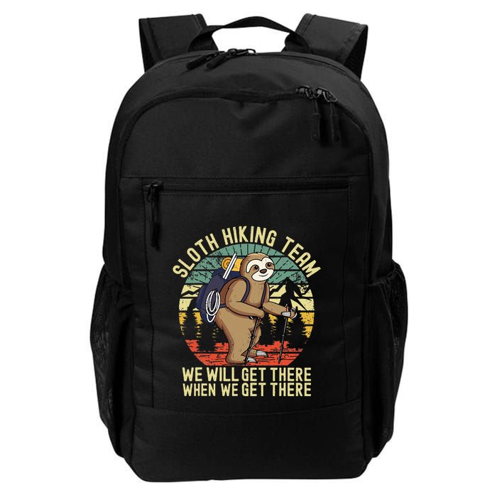 Retro sloth Hiking team we'll get there when we get there  Backpack