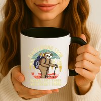 Retro sloth Hiking team we'll get there when we get there  Mug