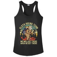 Retro sloth Hiking team we'll get there when we get there  Ladies PosiCharge Competitor Racerback Tank