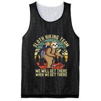Retro sloth Hiking team we'll get there when we get there  Mesh Reversible Basketball Jersey Tank