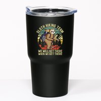 Retro sloth Hiking team we'll get there when we get there  Tumbler