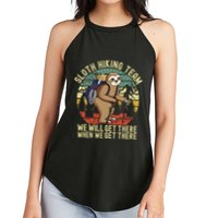 Retro sloth Hiking team we'll get there when we get there  Women's Perfect Tri Rocker Tank