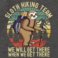 Retro sloth Hiking team we'll get there when we get there  Vector Backpack
