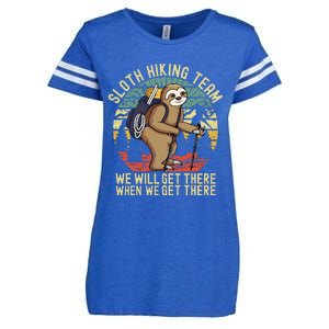 Retro sloth Hiking team we'll get there when we get there  Enza Ladies Jersey Football T-Shirt