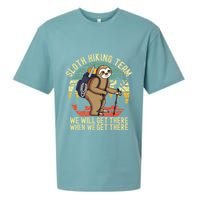 Retro sloth Hiking team we'll get there when we get there  Sueded Cloud Jersey T-Shirt