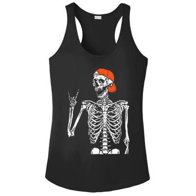 Rocker Skeleton Hand Rock On Costume Funny Halloween Gifts Ladies PosiCharge Competitor Racerback Tank