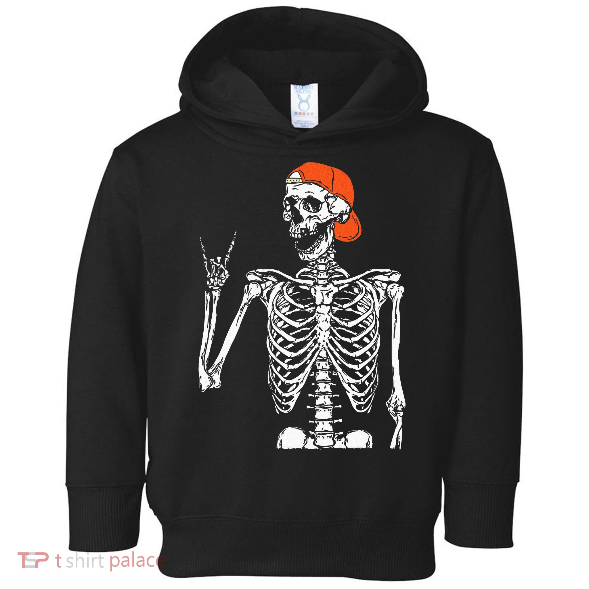 Rocker Skeleton Hand Rock On Costume Funny Halloween Gifts Toddler Hoodie