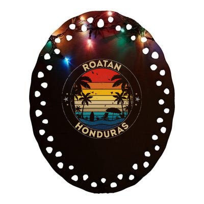 Roatan Souvenir Honduras Reminder Ceramic Oval Ornament