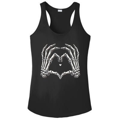 Retro Skeleton Hands Vintage Heart Sign Halloween Costume Funny Gift Ladies PosiCharge Competitor Racerback Tank