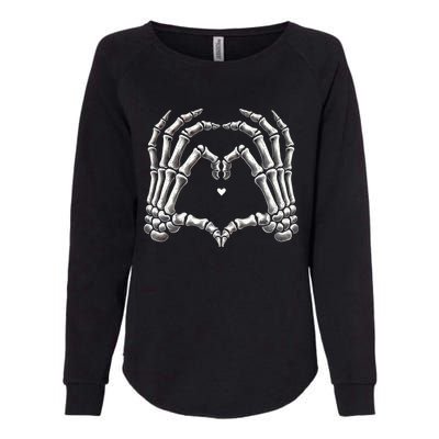 Retro Skeleton Hands Vintage Heart Sign Halloween Costume Funny Gift Womens California Wash Sweatshirt