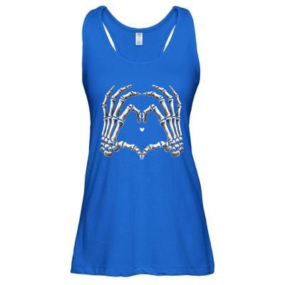 Retro Skeleton Hands Vintage Heart Sign Halloween Costume Funny Gift Ladies Essential Flowy Tank