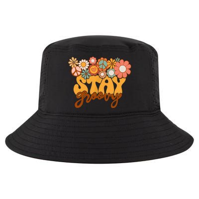 Retro Sunflower Hippie Stay Groovy Positive Mind Happy Life Cool Comfort Performance Bucket Hat