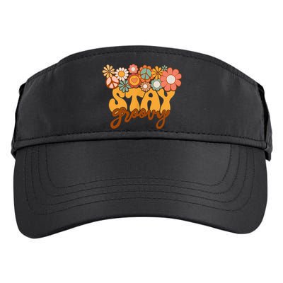 Retro Sunflower Hippie Stay Groovy Positive Mind Happy Life Adult Drive Performance Visor