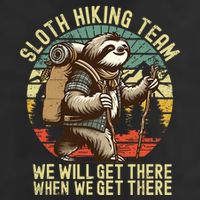 Retro Sloth Hiking Team WeLl Get There When We Get There Knit Cap Winter Beanie