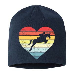 Retro Sunset Horse Lover Rider Equestrian Horseman Gifts Sustainable Beanie