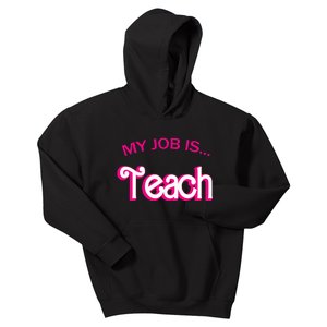 Retro School Humor Funny Teacher Life My Job Is Teach Kids Hoodie