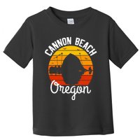 Retro Sunset Haystack Rock Souvenir Cannon Beach Toddler T-Shirt