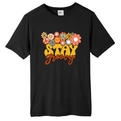 Retro Sunflower Hippie Stay Groovy Positive Mind Happy Life Tall Fusion ChromaSoft Performance T-Shirt