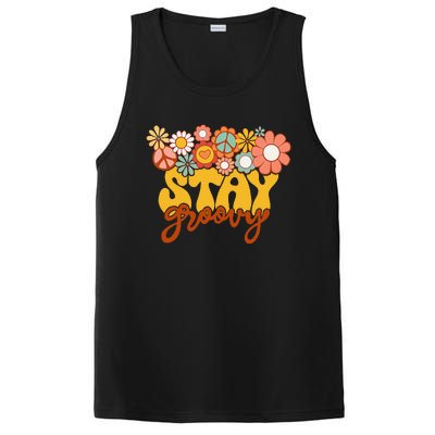 Retro Sunflower Hippie Stay Groovy Positive Mind Happy Life PosiCharge Competitor Tank