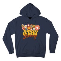 Retro Sunflower Hippie Stay Groovy Positive Mind Happy Life Hoodie