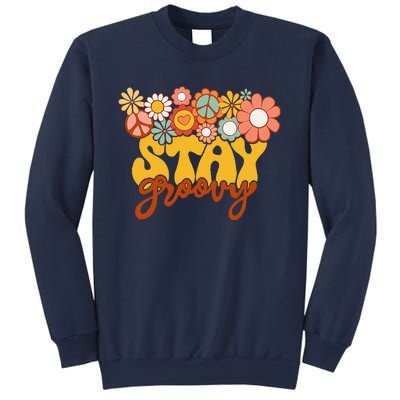 Retro Sunflower Hippie Stay Groovy Positive Mind Happy Life Sweatshirt