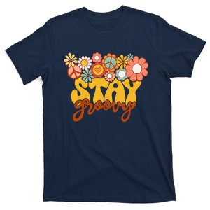 Retro Sunflower Hippie Stay Groovy Positive Mind Happy Life T-Shirt