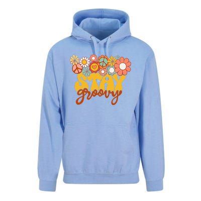 Retro Sunflower Hippie Stay Groovy Positive Mind Happy Life Unisex Surf Hoodie