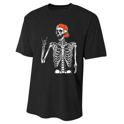 Rocker Skeleton Hand Rock On Costume Funny Halloween Gifts Performance Sprint T-Shirt