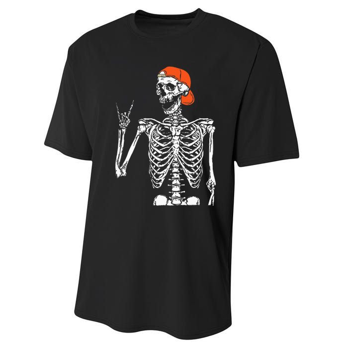 Rocker Skeleton Hand Rock On Costume Funny Halloween Gifts Performance Sprint T-Shirt