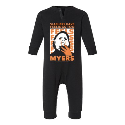 Riot Society Halloween M.I.C.H.A.E.L Myers Slashers Have Feelings Too Infant Fleece One Piece