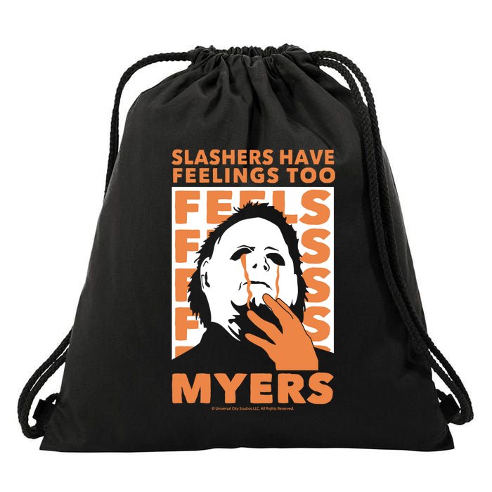 Riot Society Halloween M.I.C.H.A.E.L Myers Slashers Have Feelings Too Drawstring Bag
