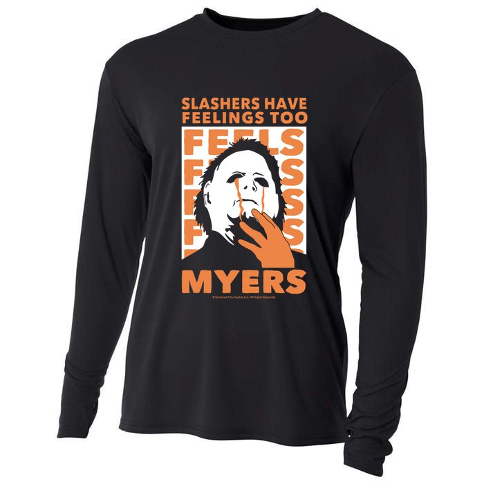 Riot Society Halloween M.I.C.H.A.E.L Myers Slashers Have Feelings Too Cooling Performance Long Sleeve Crew