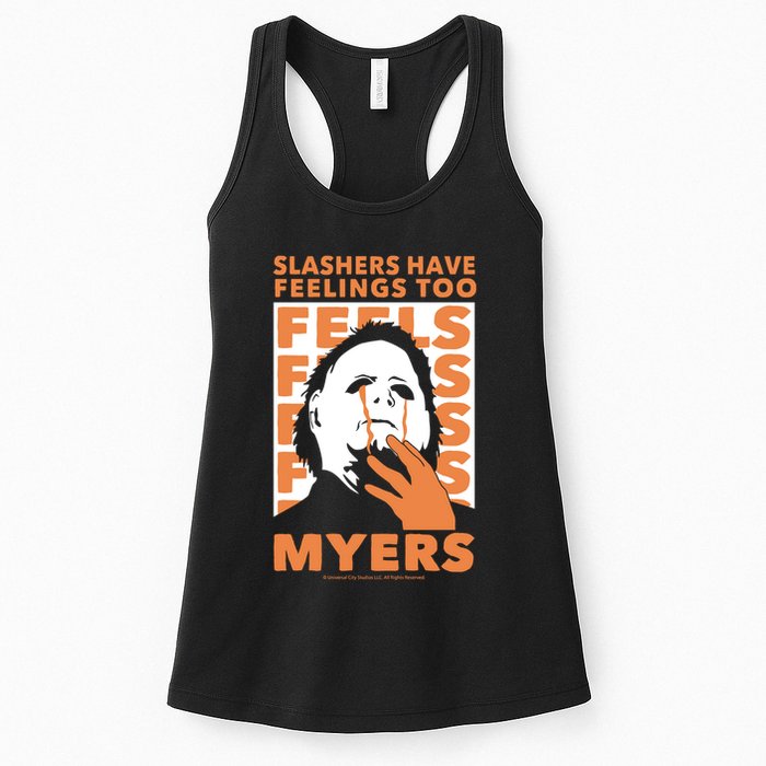 Riot Society Halloween M.I.C.H.A.E.L Myers Slashers Have Feelings Too Womens Tank Top