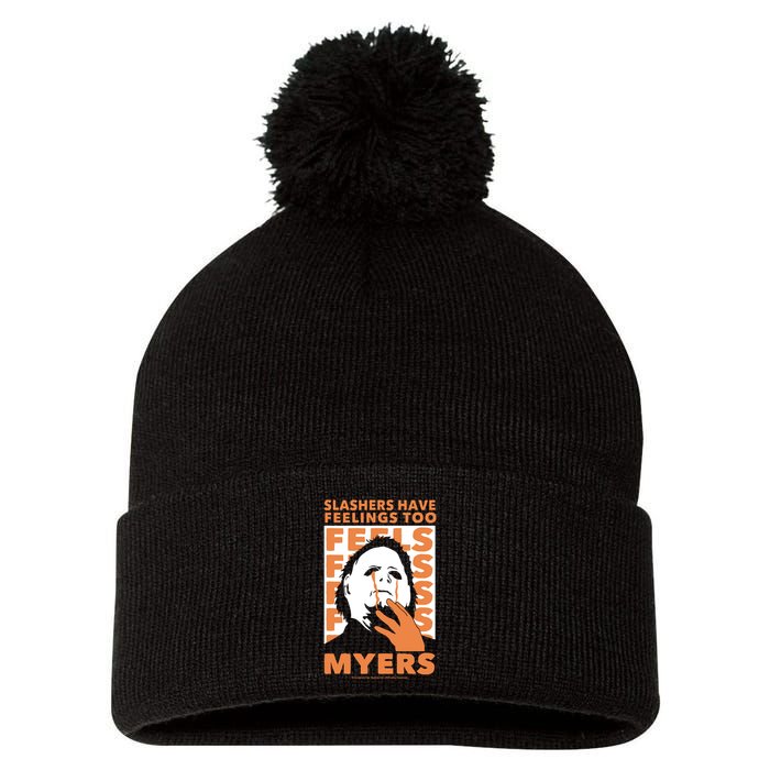 Riot Society Halloween M.I.C.H.A.E.L Myers Slashers Have Feelings Too Pom Pom 12in Knit Beanie