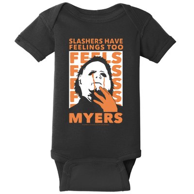 Riot Society Halloween M.I.C.H.A.E.L Myers Slashers Have Feelings Too Baby Bodysuit