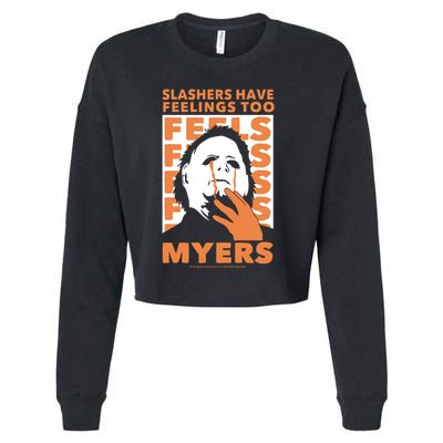 Riot Society Halloween M.I.C.H.A.E.L Myers Slashers Have Feelings Too Cropped Pullover Crew