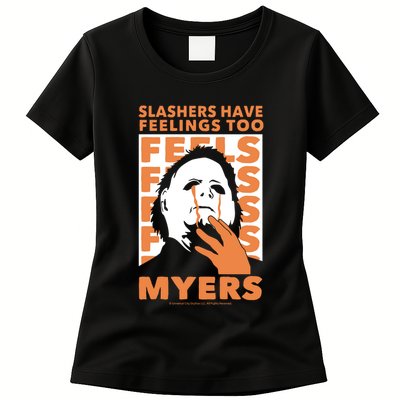 Riot Society Halloween M.I.C.H.A.E.L Myers Slashers Have Feelings Too Womens T-Shirt