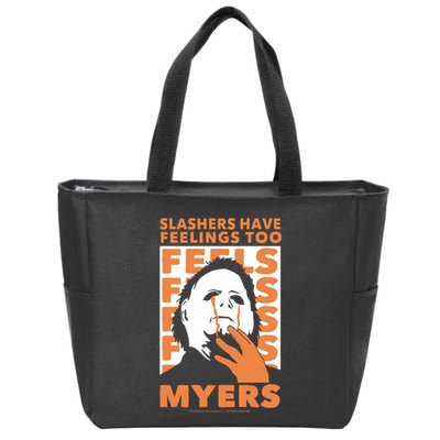 Riot Society Halloween M.I.C.H.A.E.L Myers Slashers Have Feelings Too Zip Tote Bag