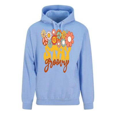 Retro Sunflower Hippie Stay Groovy Positive Mind Happy Life Unisex Surf Hoodie