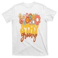 Retro Sunflower Hippie Stay Groovy Positive Mind Happy Life T-Shirt