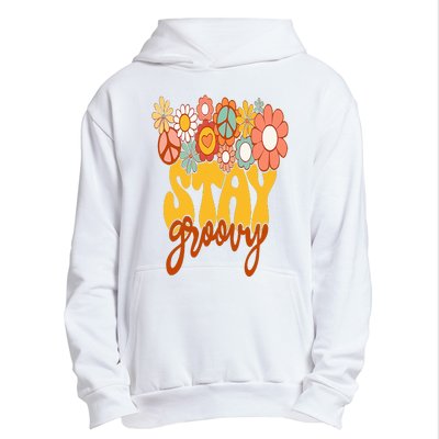 Retro Sunflower Hippie Stay Groovy Positive Mind Happy Life Urban Pullover Hoodie