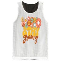 Retro Sunflower Hippie Stay Groovy Positive Mind Happy Life Mesh Reversible Basketball Jersey Tank