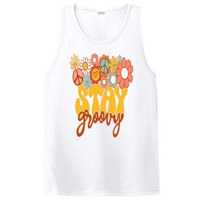 Retro Sunflower Hippie Stay Groovy Positive Mind Happy Life PosiCharge Competitor Tank